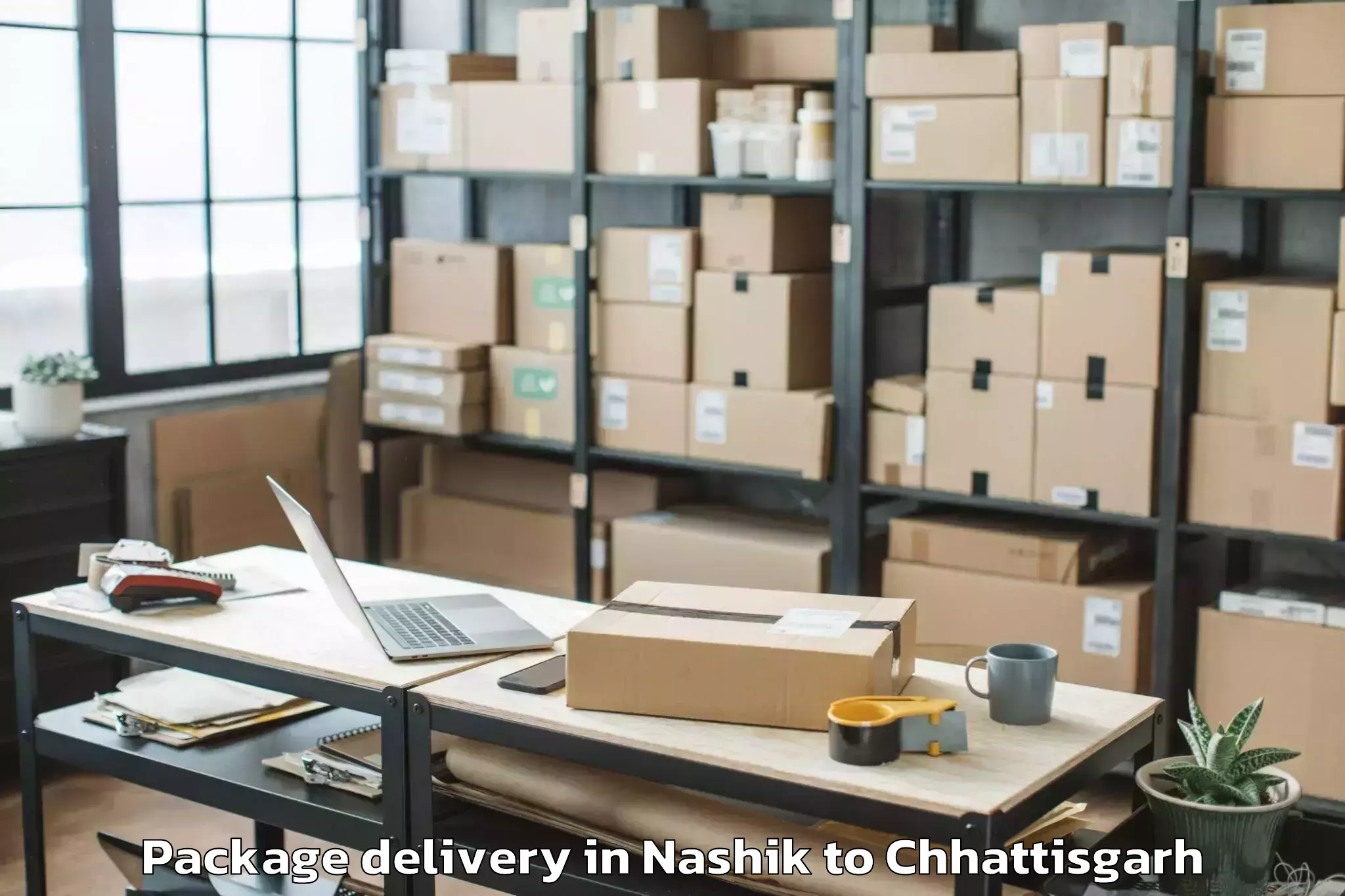 Book Nashik to Isbm University Gariyaband Package Delivery Online